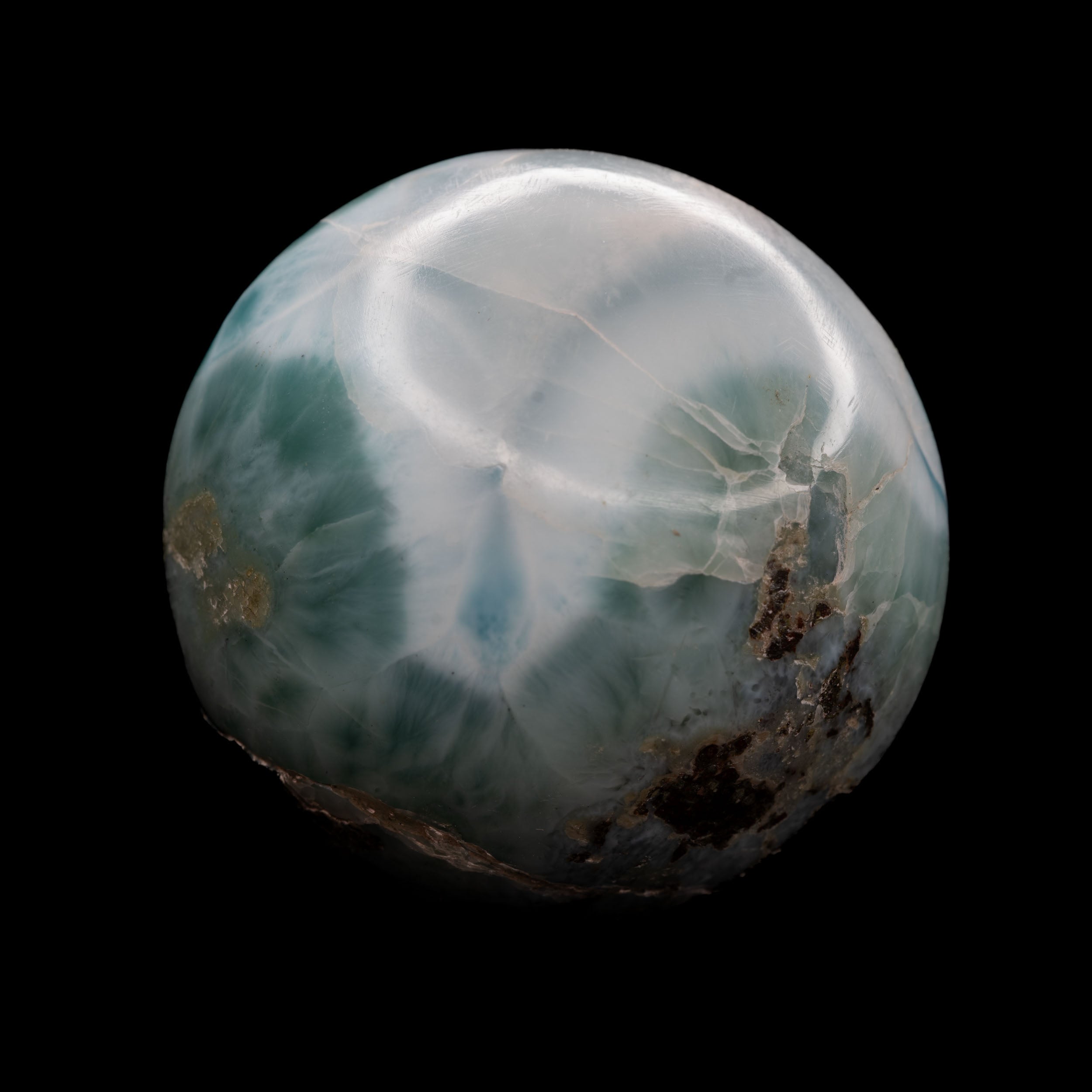 Polished Larimar Sphere - 143g, 45mm