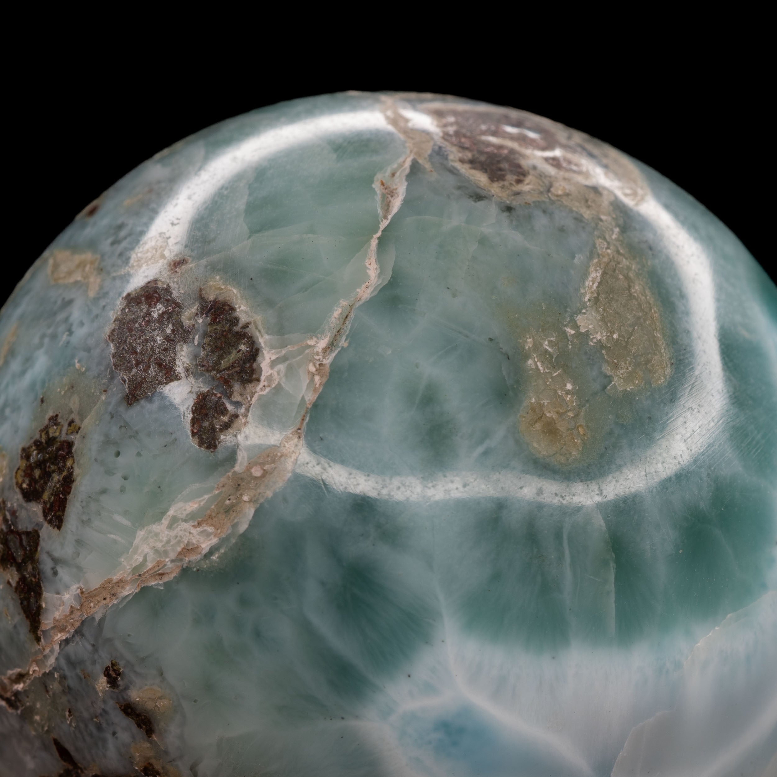 Polished Larimar Sphere - 143g, 45mm