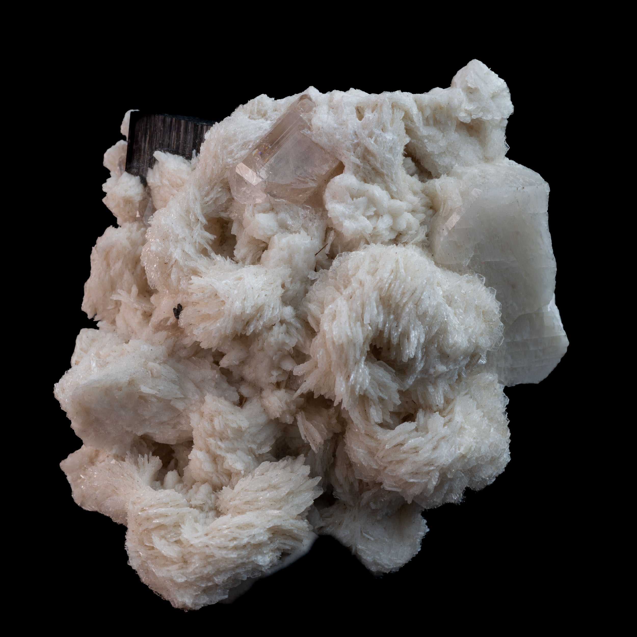 Sherry Topaz on Albite and Schorl Tourmaline - 164.16G