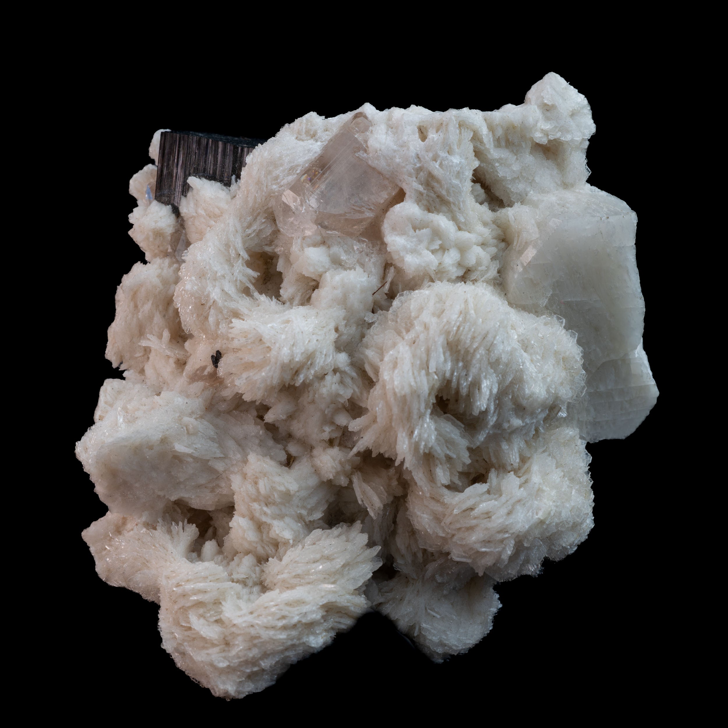 Sherry Topaz on Albite and Schorl Tourmaline - 164.16G