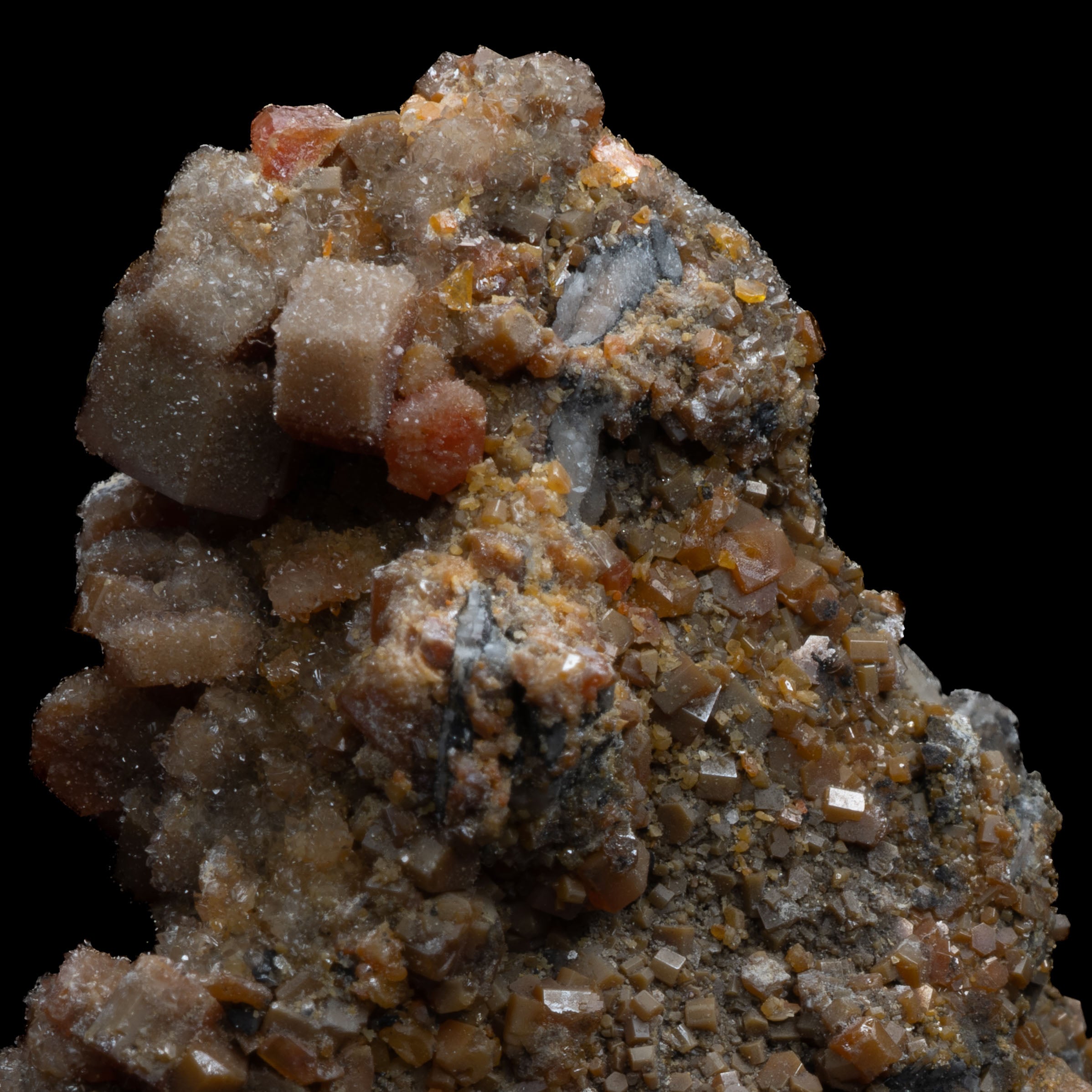 Vanadinite Crystals with Barite 30g from Morocco - 42x29x22mm