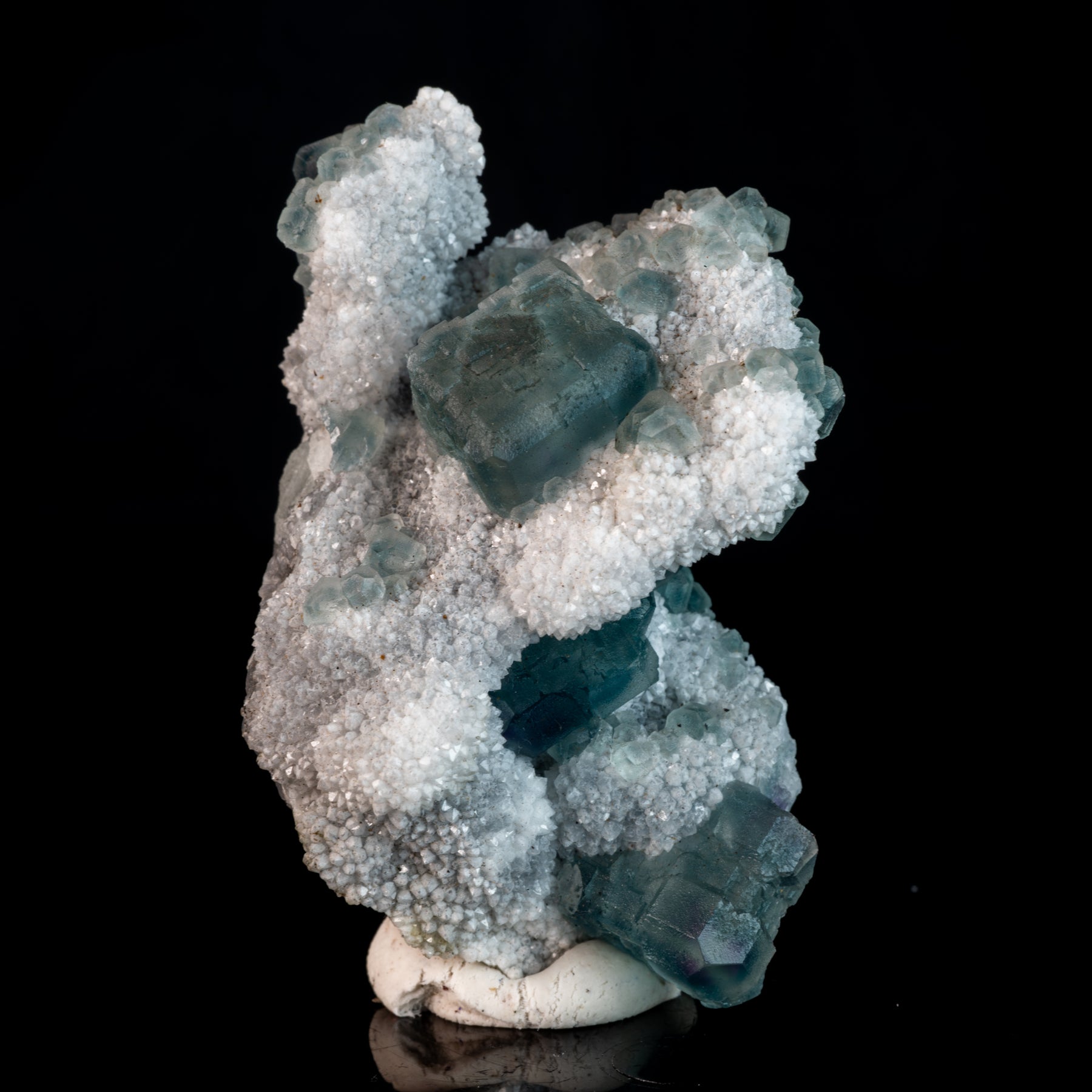 Aqua Blue Fluorite on Druzy Matrix 85g