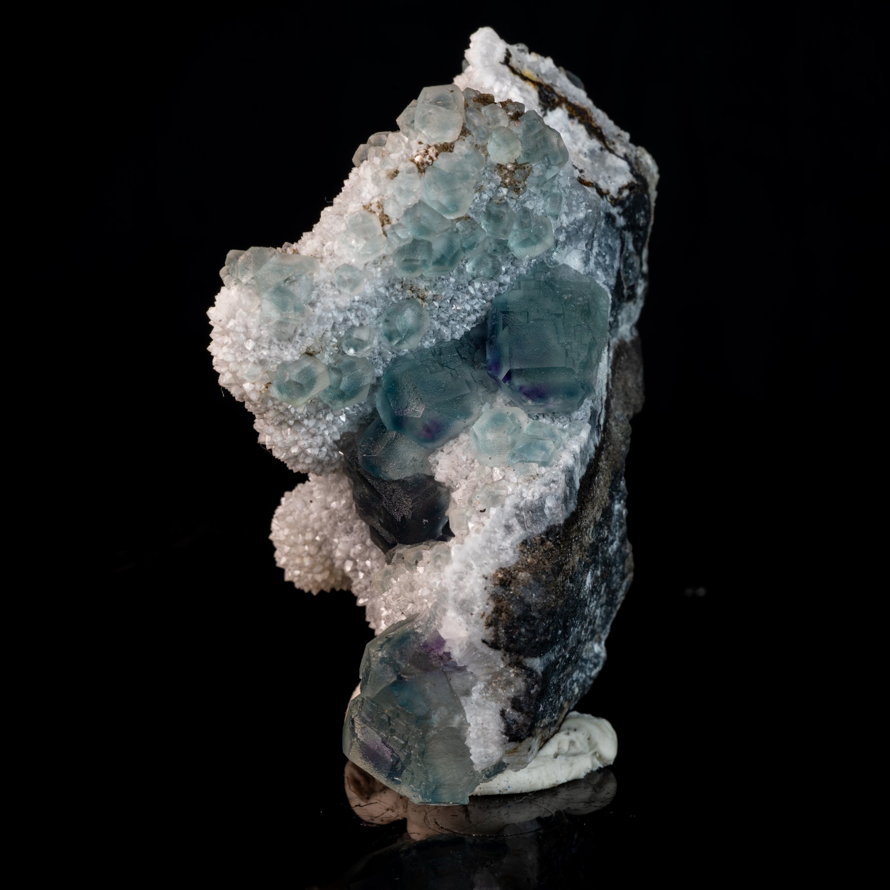 Aqua Blue Fluorite on Druzy Matrix 85g