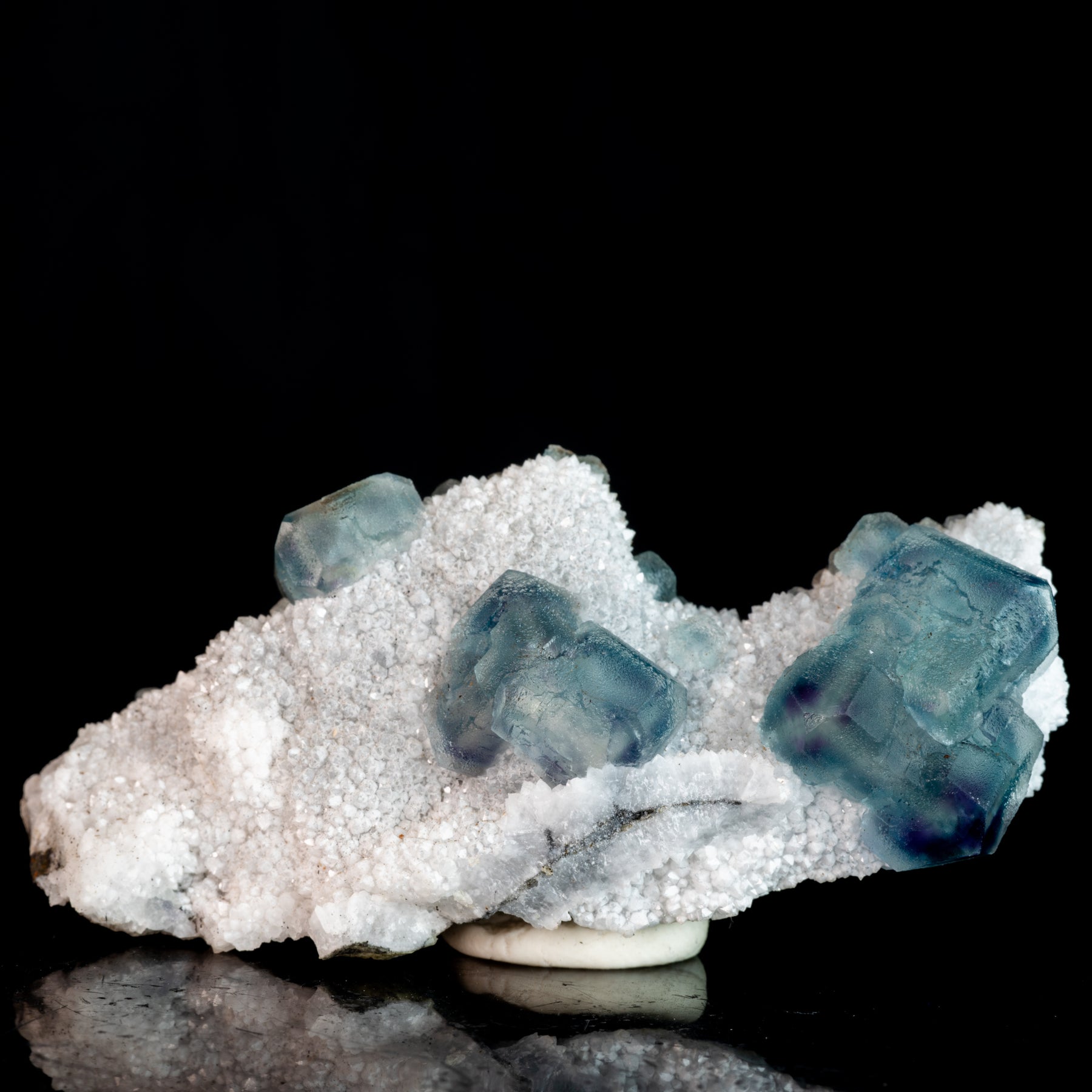 Aqua Blue Fluorite on Druzy Matrix 85g