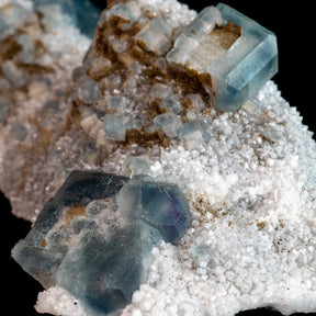Aqua Blue Fluorite on Druzy Matrix 85g