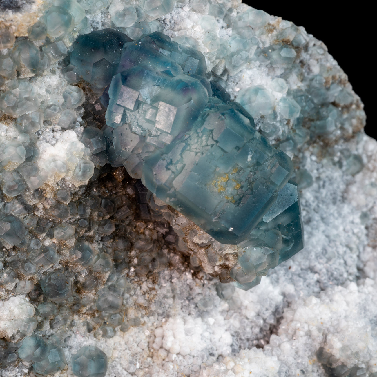 Rare specimen of Blue Phantom Fluorite with natural surface patterns.