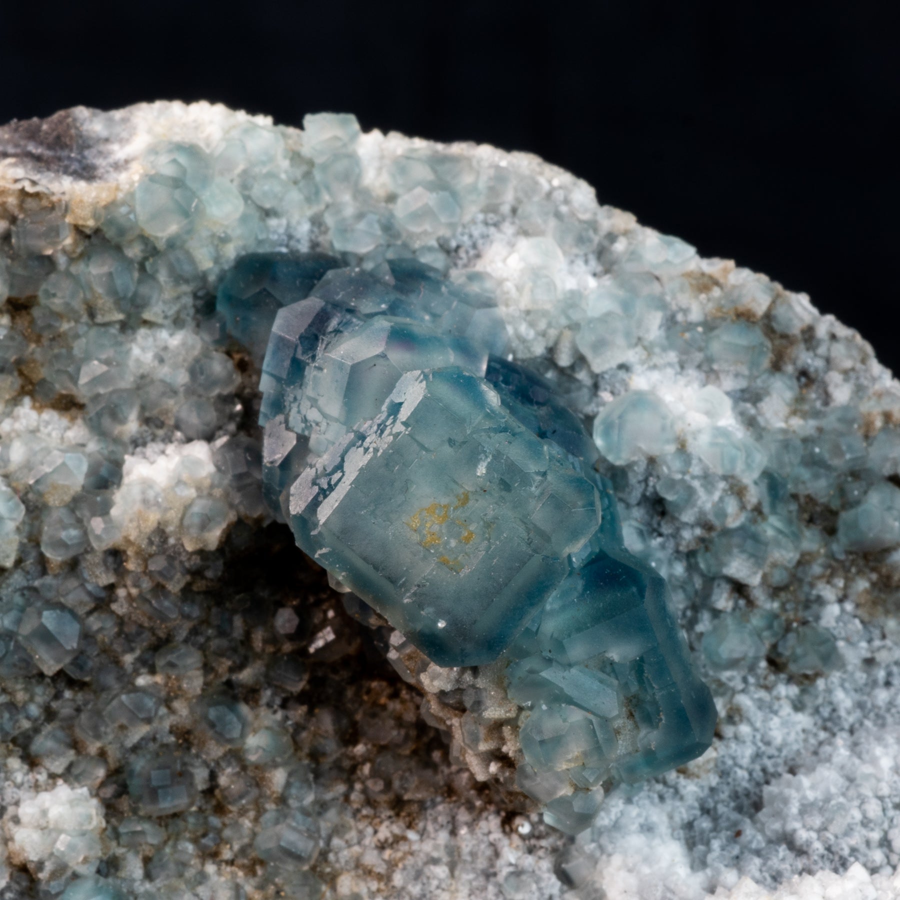 Aqua Blue Fluorite druzy 94g