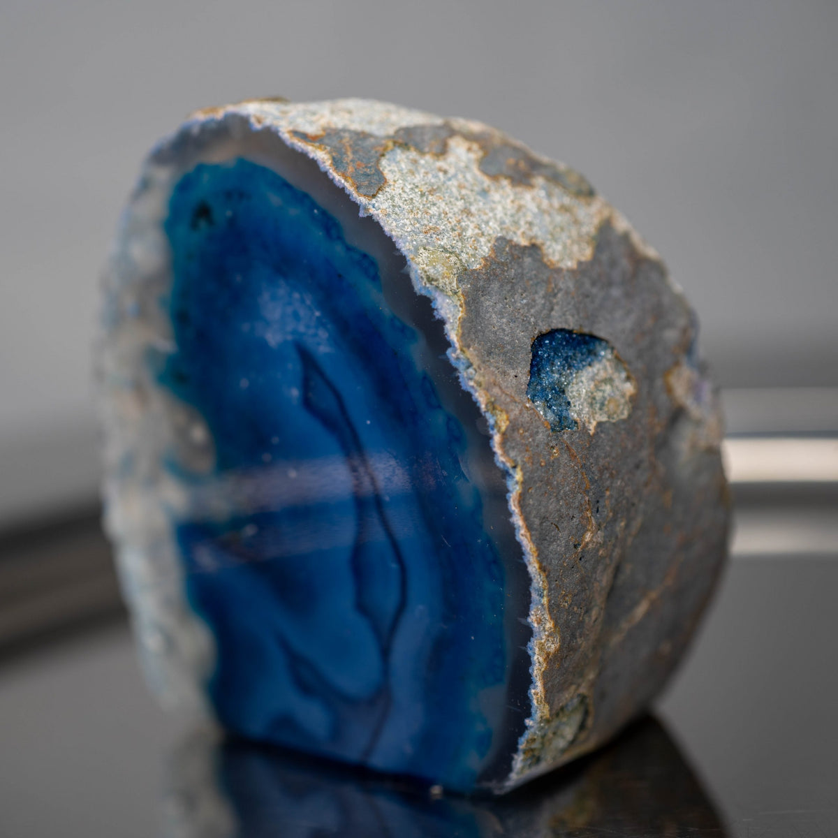 Geoda de ágata azul brasileña (120g)