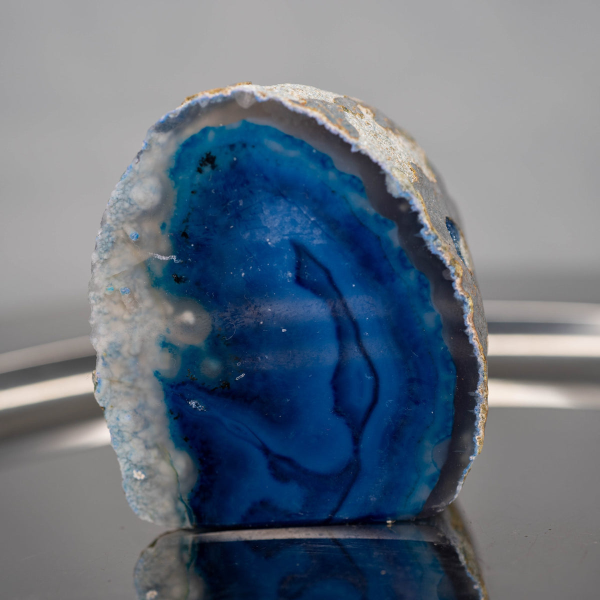 Geoda de ágata azul brasileña (120g)