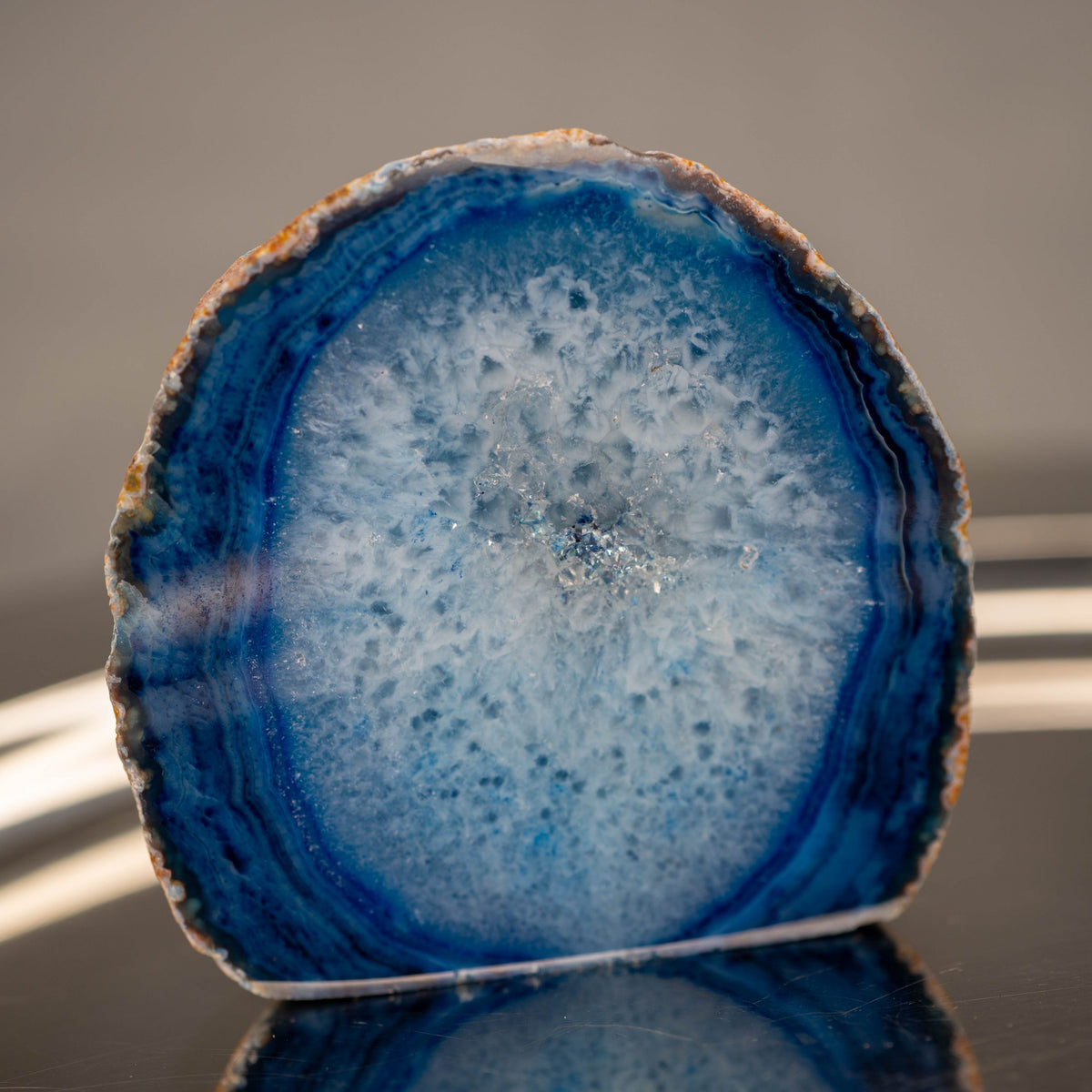 Geoda de ágata azul brasileña (180g)