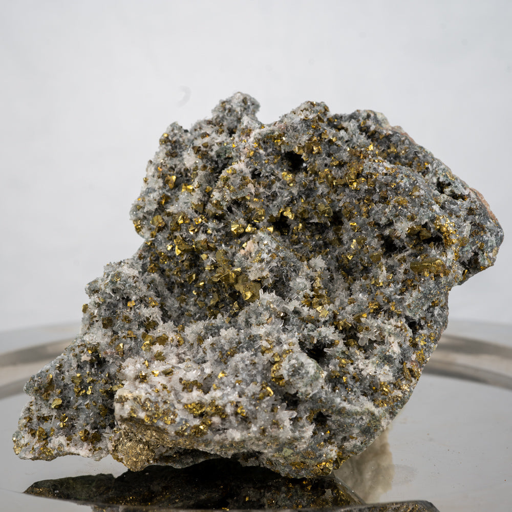 Chalcopyrite & Quartz on Dolomite Matrix