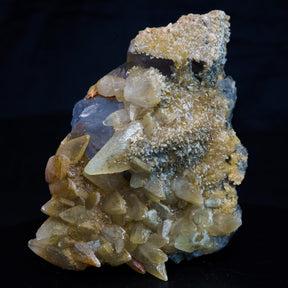 Grey Phantom Fluorite with Yellow Dogtooth Calcite 239g