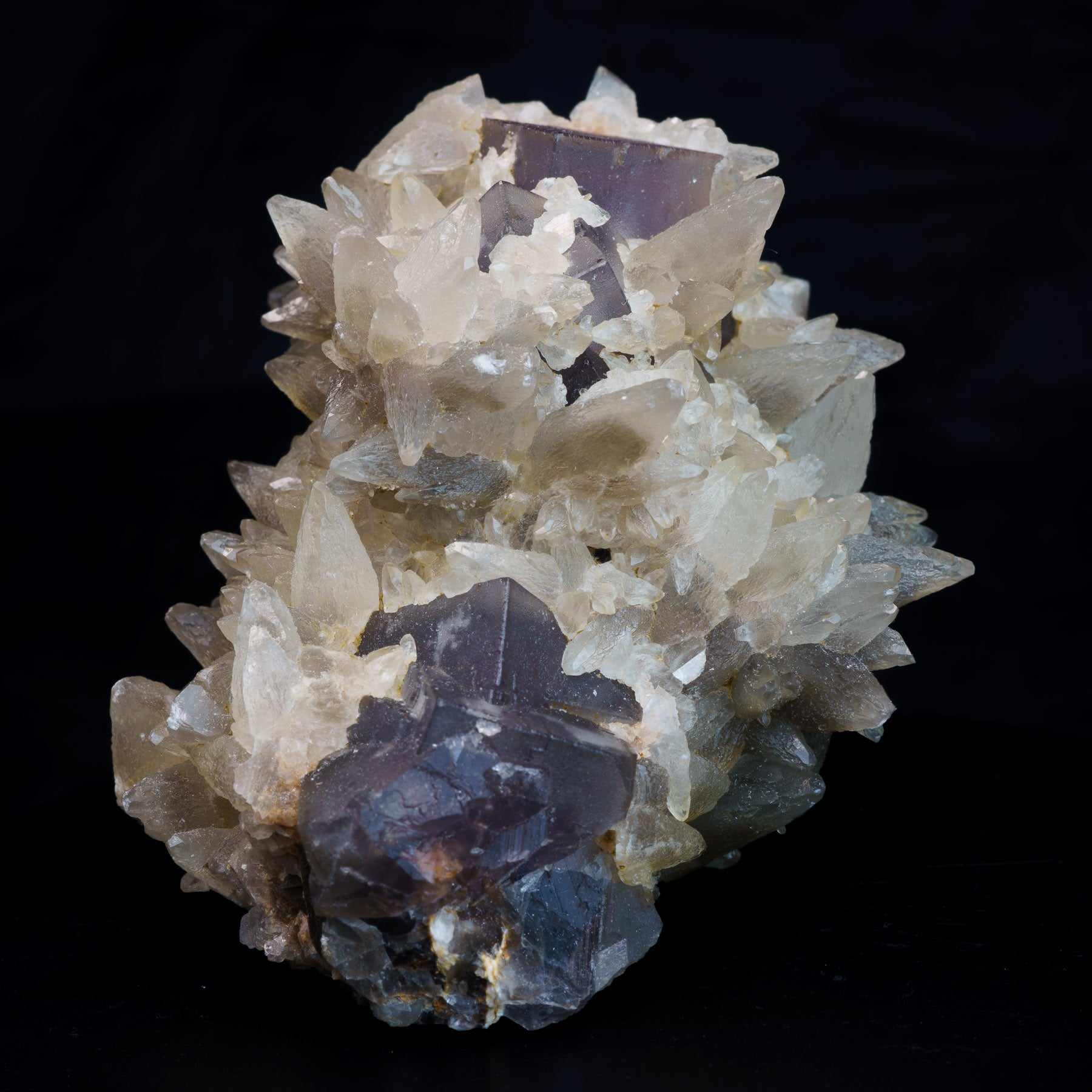 Grey Cubic Fluorite with Phantom Dogtooth Calcite 455g