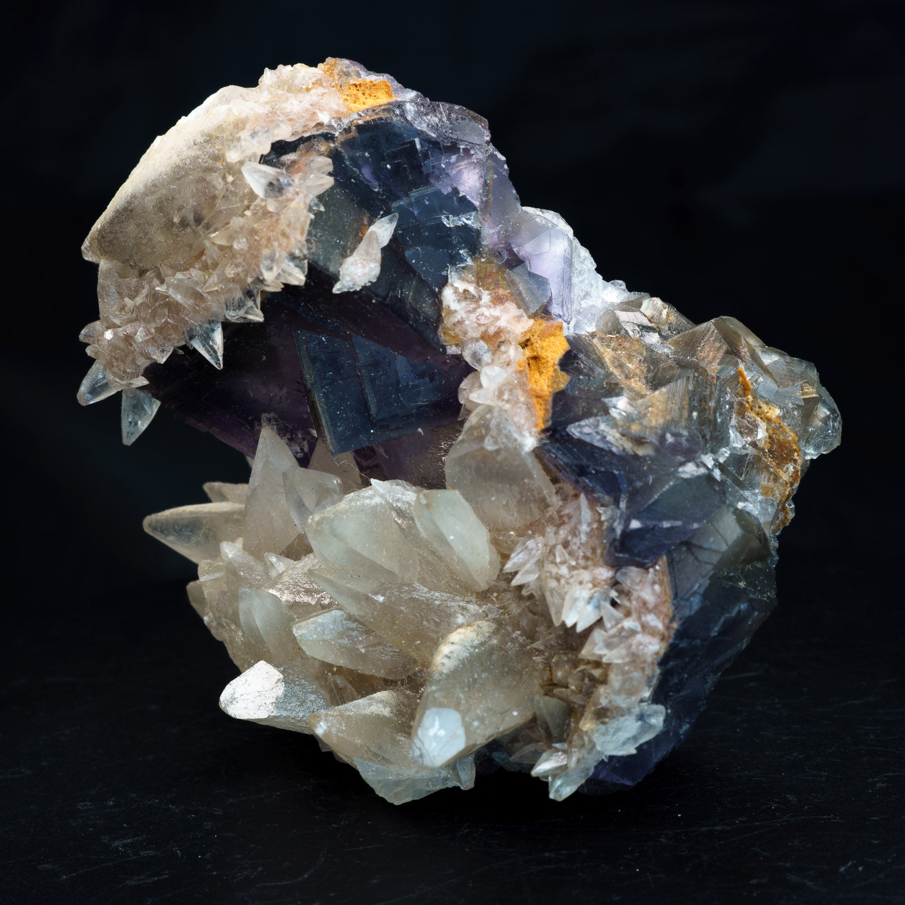 Purple Phantom Fluorite with Dogtooth Calcite 150g