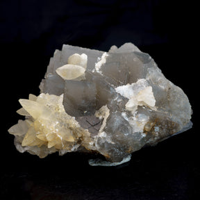 Grey Cubic Phantom Fluorite with Dogtooth Calcite 300g