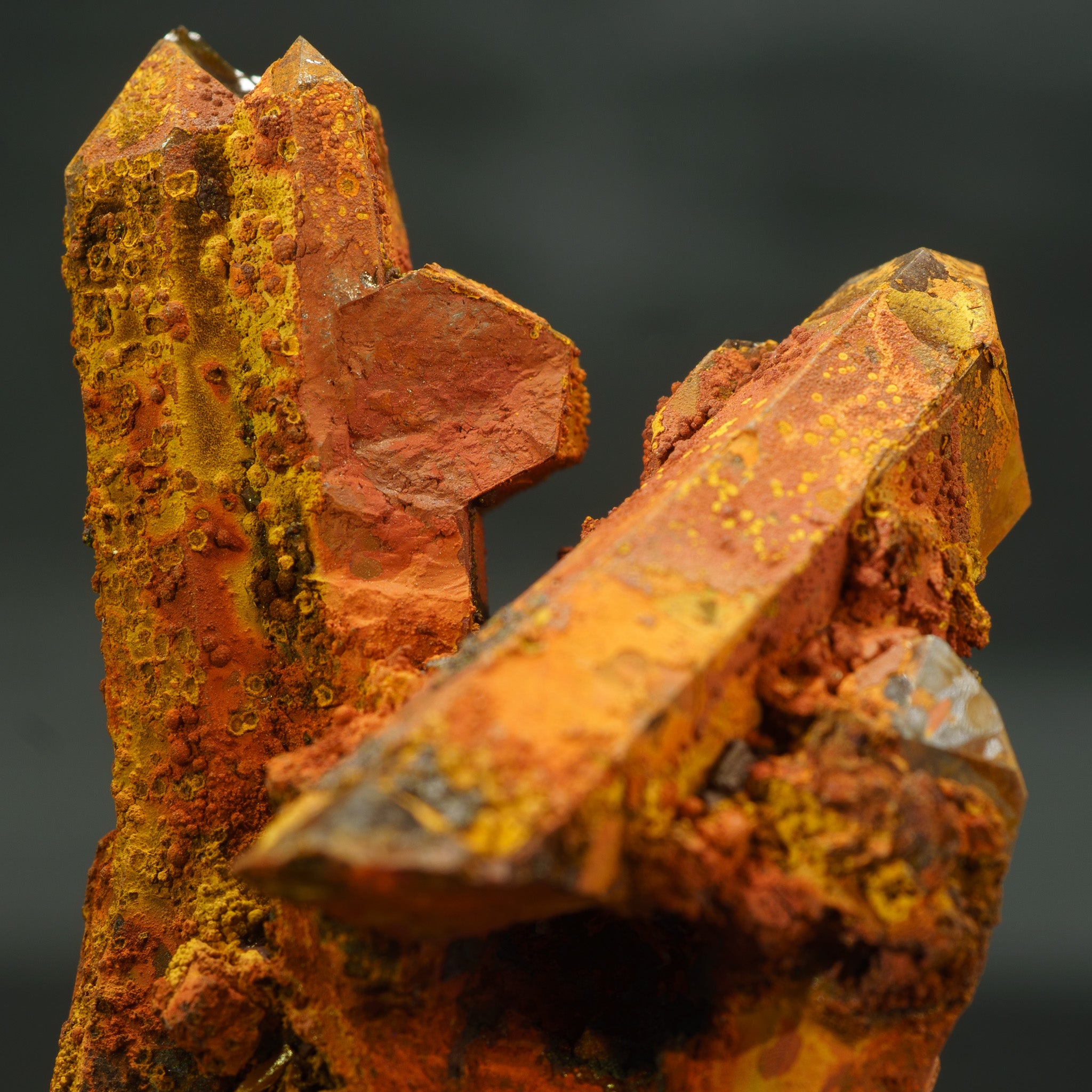 Smoky Quartz with Limonite, Hematite & Orange Iron Oxide 48g