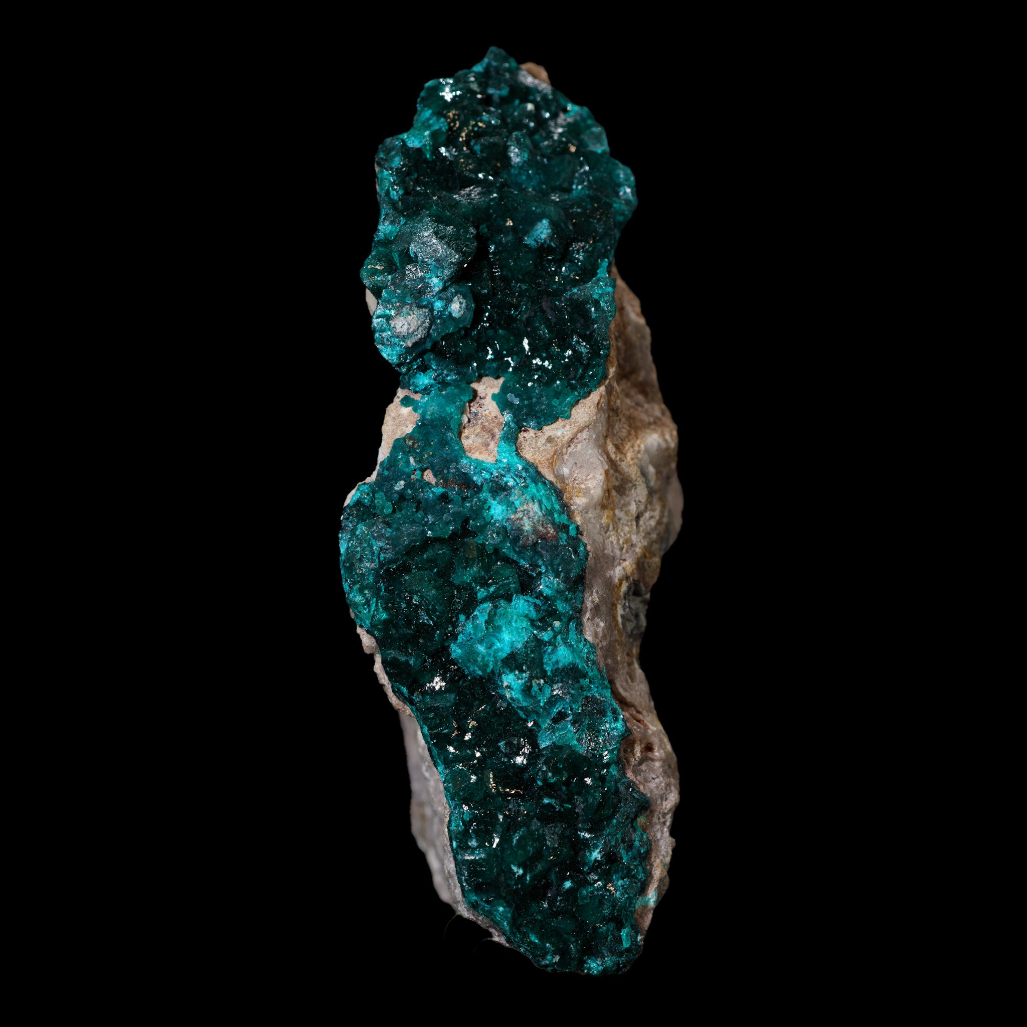 Dioptase on Dolomite Matrix - Mineral Specimen