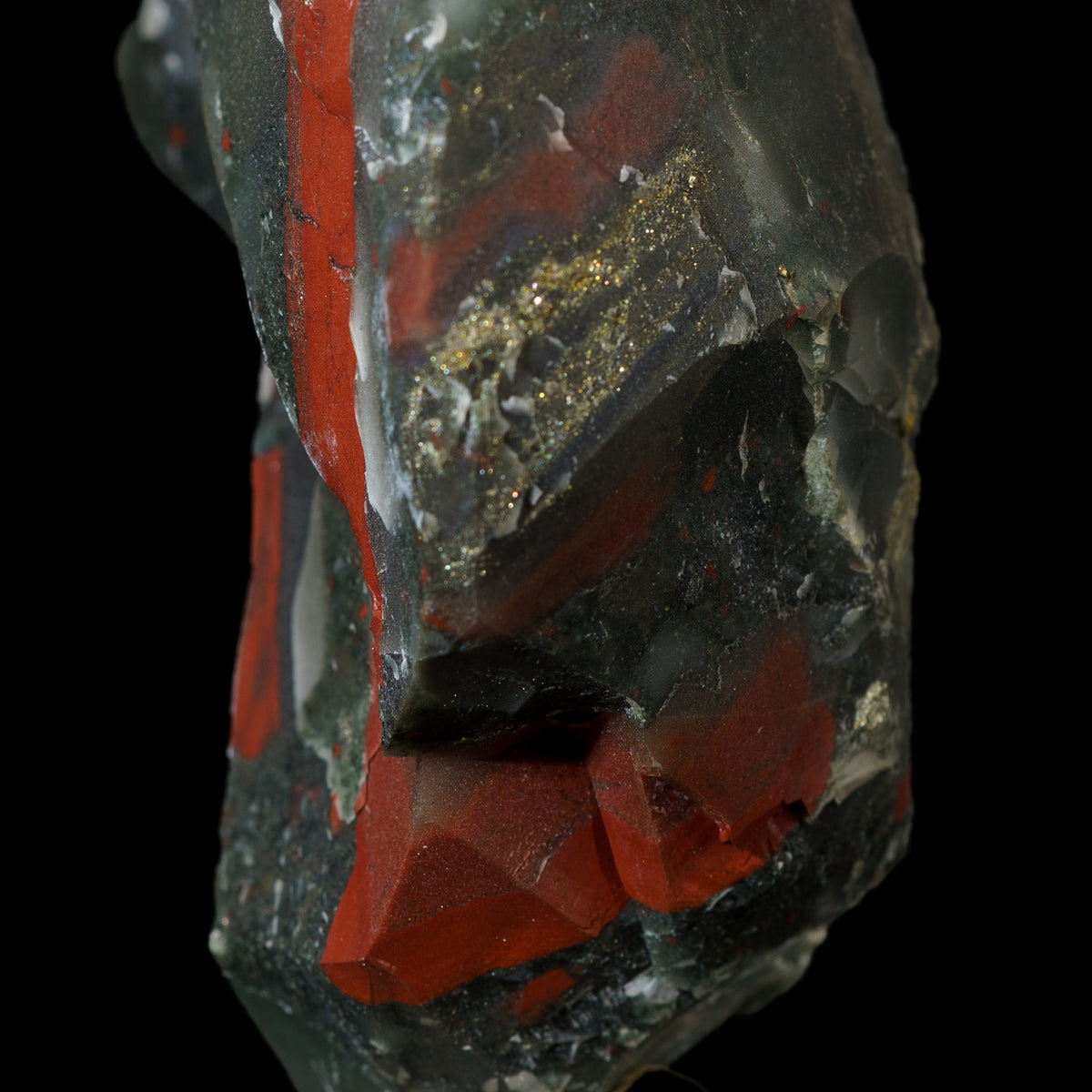 African Bloodstone with Pyrite