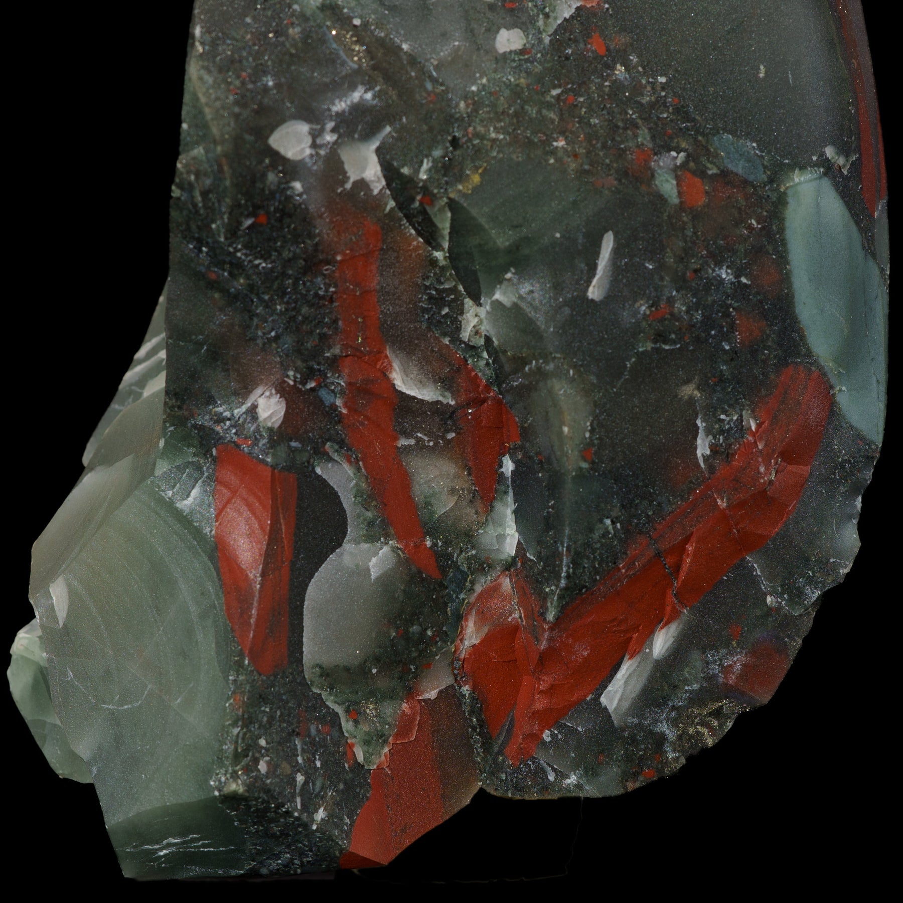 African Bloodstone with Pyrite