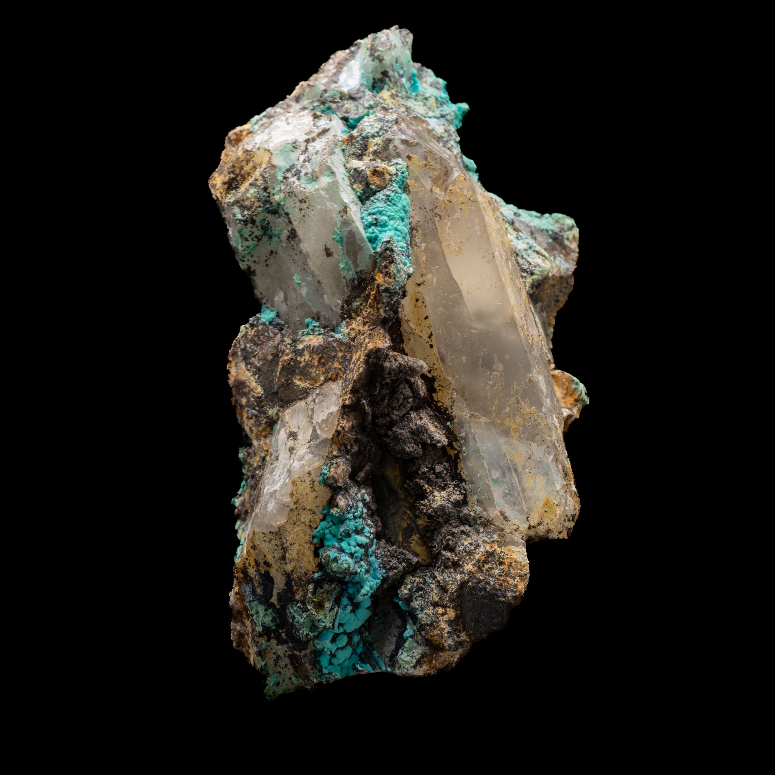 Chrysocolla, Malachite Tentadora Quartz 149g