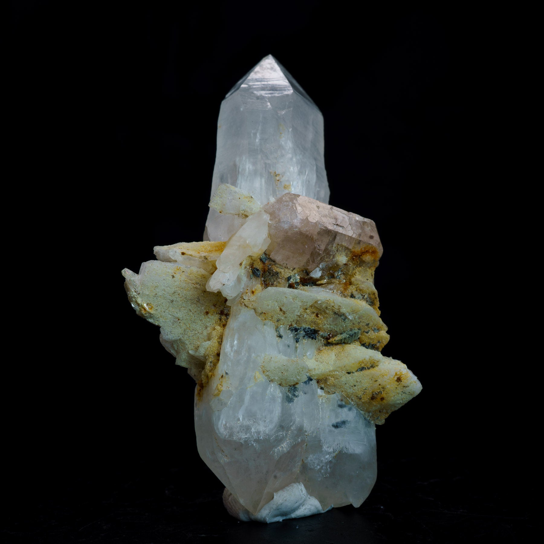 Pink Apatite on Quartz 72g