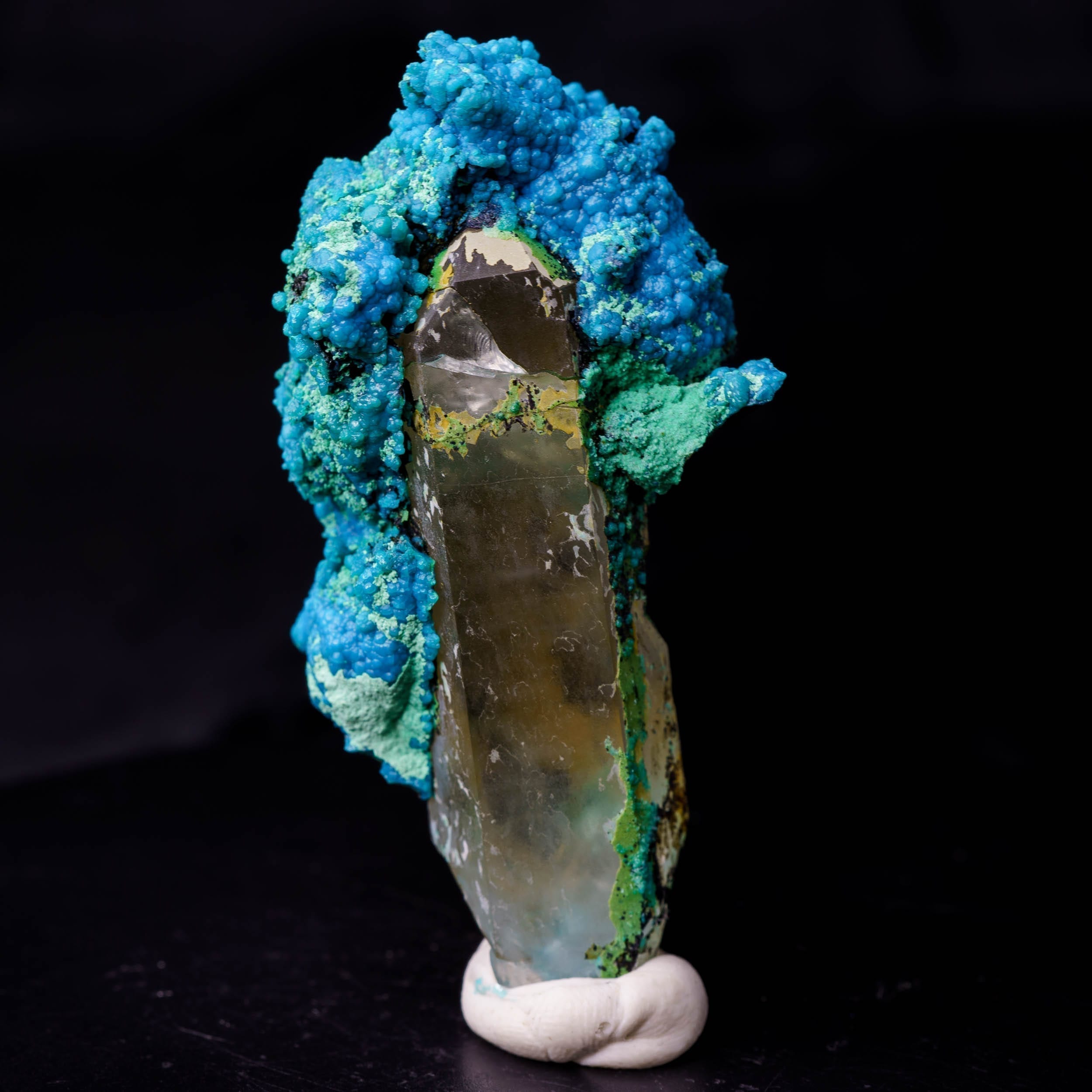 Tentadora - Chrysocolla Malachite & Limonite on Smoky Quartz 51g